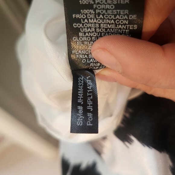 EUC -Jessica Howard Women's Floral Black & White/Pink Bow Belted Dress-Size 12 - Picture 7 of 11